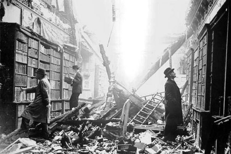 the library in London after the blitz